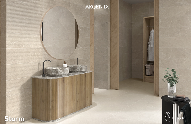 Beige marmorlook fliser
