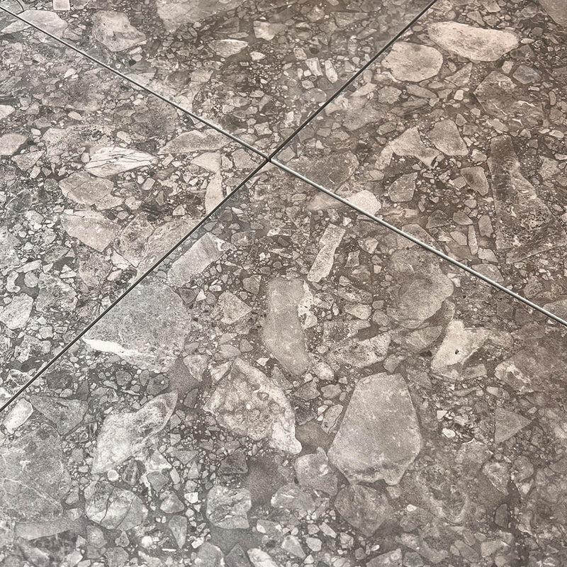 terrazzo klinke i grå farve